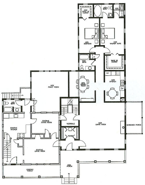 New first floor plan of Bonchak residence in Bedford, MA