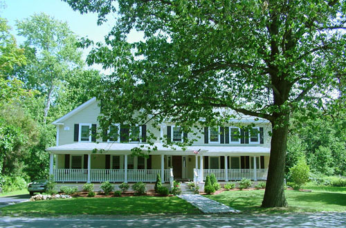 New exterior view of Bonchak residence in Bedford, MA