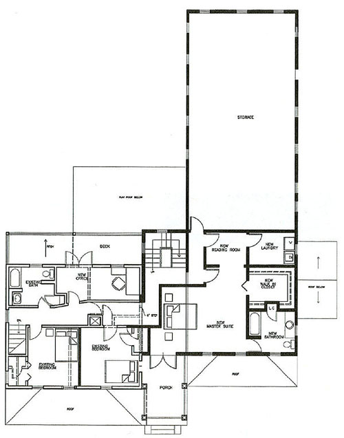 New second  floor plan of Bonchak residence in Bedford, MA