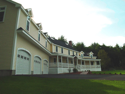 View of new exterior of Chovanes residence in Billerica, MA