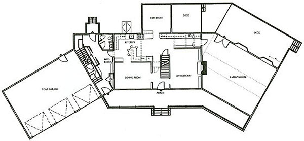 New first floor plan of Chovanes Residence in Billerica, MA