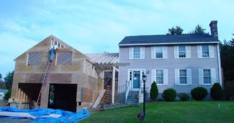 Construction of Cullen residence in Tewksbury, MA