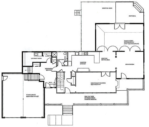 First floor plan of Cullen residence in Tewksbury, MA