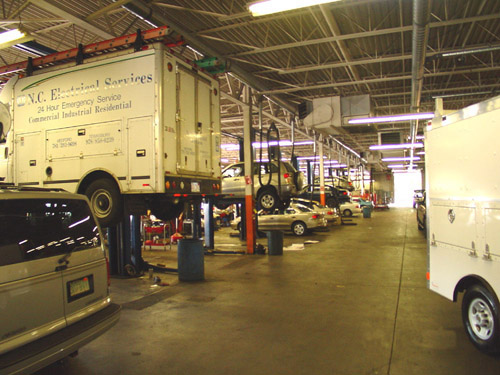 Interior view of service bins at the new Mirak Service Center