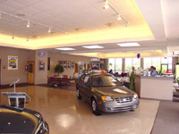 Showroom view of Mirak Hyundai Car Dealership design by Kendall, Taylor and Company, architects in Billerica, MA