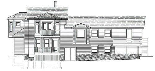 New rear elevation view of Orioala residence in Dracut, MA