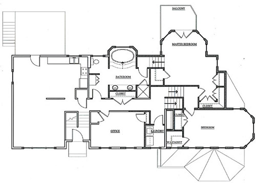 Second floor plan of Orioala residence in Dracut, MA