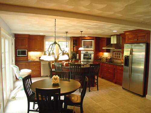 Interior view of completed  Simoneau residence in Bedford, MA